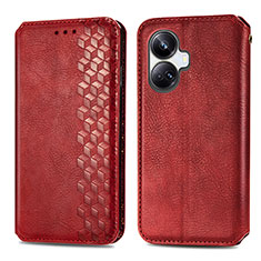 Funda de Cuero Cartera con Soporte Carcasa S01D para Realme 10 Pro+ Plus 5G Rojo