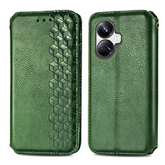 Funda de Cuero Cartera con Soporte Carcasa S01D para Realme 10 Pro+ Plus 5G Verde