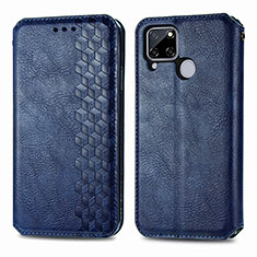 Funda de Cuero Cartera con Soporte Carcasa S01D para Realme 7i RMX2193 Azul