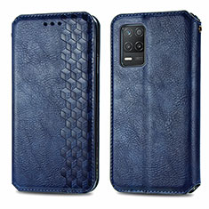 Funda de Cuero Cartera con Soporte Carcasa S01D para Realme 8 5G Azul