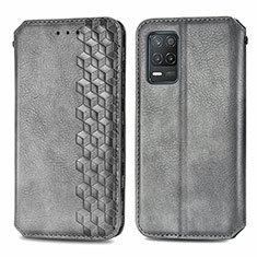 Funda de Cuero Cartera con Soporte Carcasa S01D para Realme 8 5G Gris