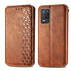 Funda de Cuero Cartera con Soporte Carcasa S01D para Realme 8 5G Marron