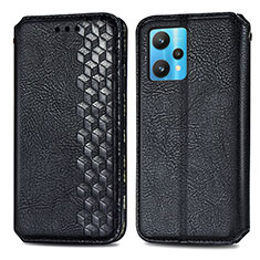 Funda de Cuero Cartera con Soporte Carcasa S01D para Realme 9 4G Negro