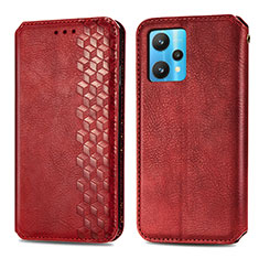 Funda de Cuero Cartera con Soporte Carcasa S01D para Realme 9 5G Rojo