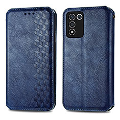 Funda de Cuero Cartera con Soporte Carcasa S01D para Realme 9 SE 5G Azul