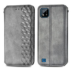 Funda de Cuero Cartera con Soporte Carcasa S01D para Realme C11 (2021) Gris