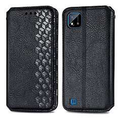 Funda de Cuero Cartera con Soporte Carcasa S01D para Realme C11 (2021) Negro