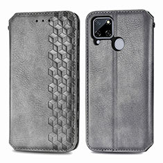 Funda de Cuero Cartera con Soporte Carcasa S01D para Realme C12 Gris