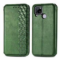 Funda de Cuero Cartera con Soporte Carcasa S01D para Realme C25 Verde