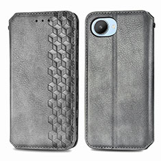 Funda de Cuero Cartera con Soporte Carcasa S01D para Realme C30 Gris