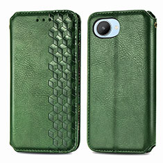 Funda de Cuero Cartera con Soporte Carcasa S01D para Realme C30 Verde