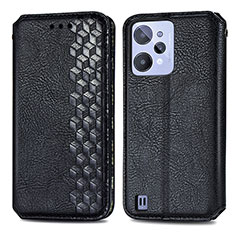 Funda de Cuero Cartera con Soporte Carcasa S01D para Realme C31 Negro