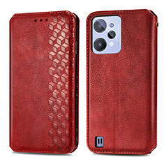 Funda de Cuero Cartera con Soporte Carcasa S01D para Realme C31 Rojo