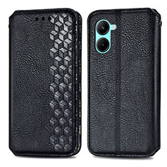 Funda de Cuero Cartera con Soporte Carcasa S01D para Realme C33 (2023) Negro