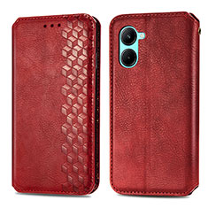 Funda de Cuero Cartera con Soporte Carcasa S01D para Realme C33 (2023) Rojo