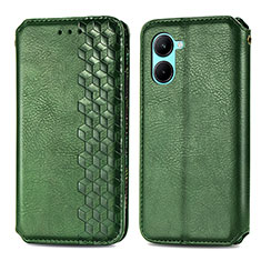 Funda de Cuero Cartera con Soporte Carcasa S01D para Realme C33 (2023) Verde