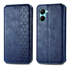 Funda de Cuero Cartera con Soporte Carcasa S01D para Realme C33 Azul