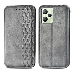 Funda de Cuero Cartera con Soporte Carcasa S01D para Realme C35 Gris