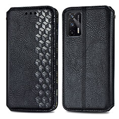 Funda de Cuero Cartera con Soporte Carcasa S01D para Realme GT 5G Negro