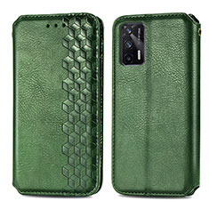 Funda de Cuero Cartera con Soporte Carcasa S01D para Realme GT 5G Verde