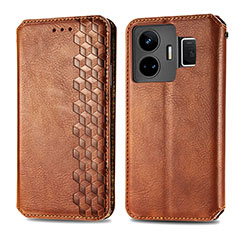 Funda de Cuero Cartera con Soporte Carcasa S01D para Realme GT Neo5 240W 5G Marron