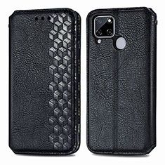 Funda de Cuero Cartera con Soporte Carcasa S01D para Realme Narzo 20 Negro