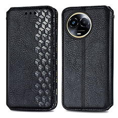 Funda de Cuero Cartera con Soporte Carcasa S01D para Realme V50s 5G Negro