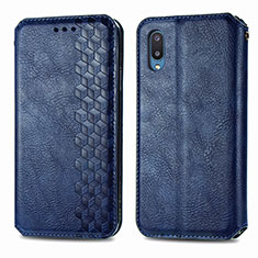 Funda de Cuero Cartera con Soporte Carcasa S01D para Samsung Galaxy A02 Azul