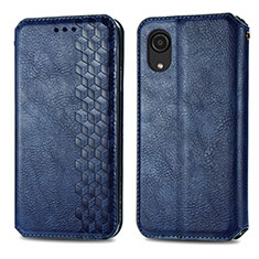 Funda de Cuero Cartera con Soporte Carcasa S01D para Samsung Galaxy A03 Core Azul