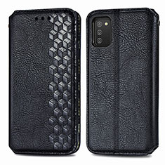 Funda de Cuero Cartera con Soporte Carcasa S01D para Samsung Galaxy A03s Negro