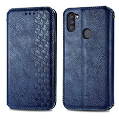 Funda de Cuero Cartera con Soporte Carcasa S01D para Samsung Galaxy A11 Azul