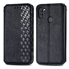 Funda de Cuero Cartera con Soporte Carcasa S01D para Samsung Galaxy A11 Negro