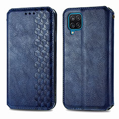 Funda de Cuero Cartera con Soporte Carcasa S01D para Samsung Galaxy A12 5G Azul