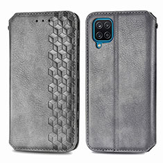 Funda de Cuero Cartera con Soporte Carcasa S01D para Samsung Galaxy A12 5G Gris