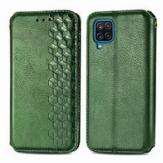 Funda de Cuero Cartera con Soporte Carcasa S01D para Samsung Galaxy A12 Verde