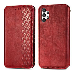 Funda de Cuero Cartera con Soporte Carcasa S01D para Samsung Galaxy A13 4G Rojo