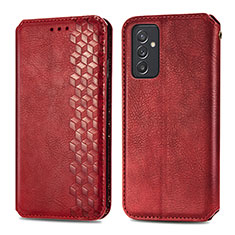 Funda de Cuero Cartera con Soporte Carcasa S01D para Samsung Galaxy A15 4G Rojo