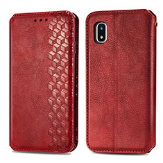 Funda de Cuero Cartera con Soporte Carcasa S01D para Samsung Galaxy A20 SC-02M SCV46 Rojo