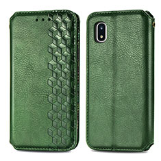 Funda de Cuero Cartera con Soporte Carcasa S01D para Samsung Galaxy A20 SC-02M SCV46 Verde