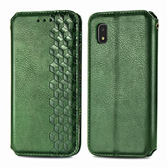 Funda de Cuero Cartera con Soporte Carcasa S01D para Samsung Galaxy A21 SC-42A Verde