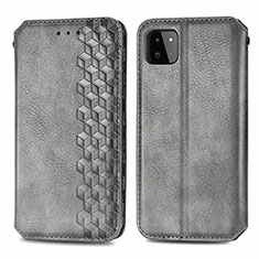 Funda de Cuero Cartera con Soporte Carcasa S01D para Samsung Galaxy A22s 5G Gris