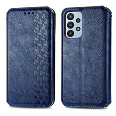 Funda de Cuero Cartera con Soporte Carcasa S01D para Samsung Galaxy A23 5G Azul