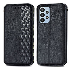 Funda de Cuero Cartera con Soporte Carcasa S01D para Samsung Galaxy A23 5G Negro