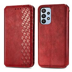 Funda de Cuero Cartera con Soporte Carcasa S01D para Samsung Galaxy A23 5G Rojo