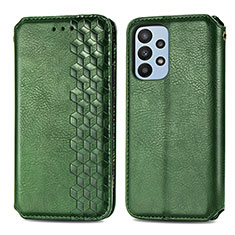 Funda de Cuero Cartera con Soporte Carcasa S01D para Samsung Galaxy A23 5G Verde