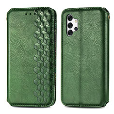 Funda de Cuero Cartera con Soporte Carcasa S01D para Samsung Galaxy A32 4G Verde