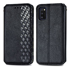 Funda de Cuero Cartera con Soporte Carcasa S01D para Samsung Galaxy A41 Negro