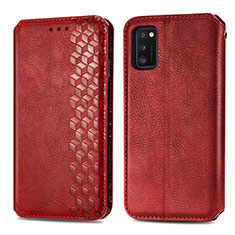 Funda de Cuero Cartera con Soporte Carcasa S01D para Samsung Galaxy A41 Rojo