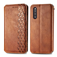 Funda de Cuero Cartera con Soporte Carcasa S01D para Samsung Galaxy A41 SC-41A Marron