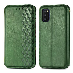 Funda de Cuero Cartera con Soporte Carcasa S01D para Samsung Galaxy A41 Verde